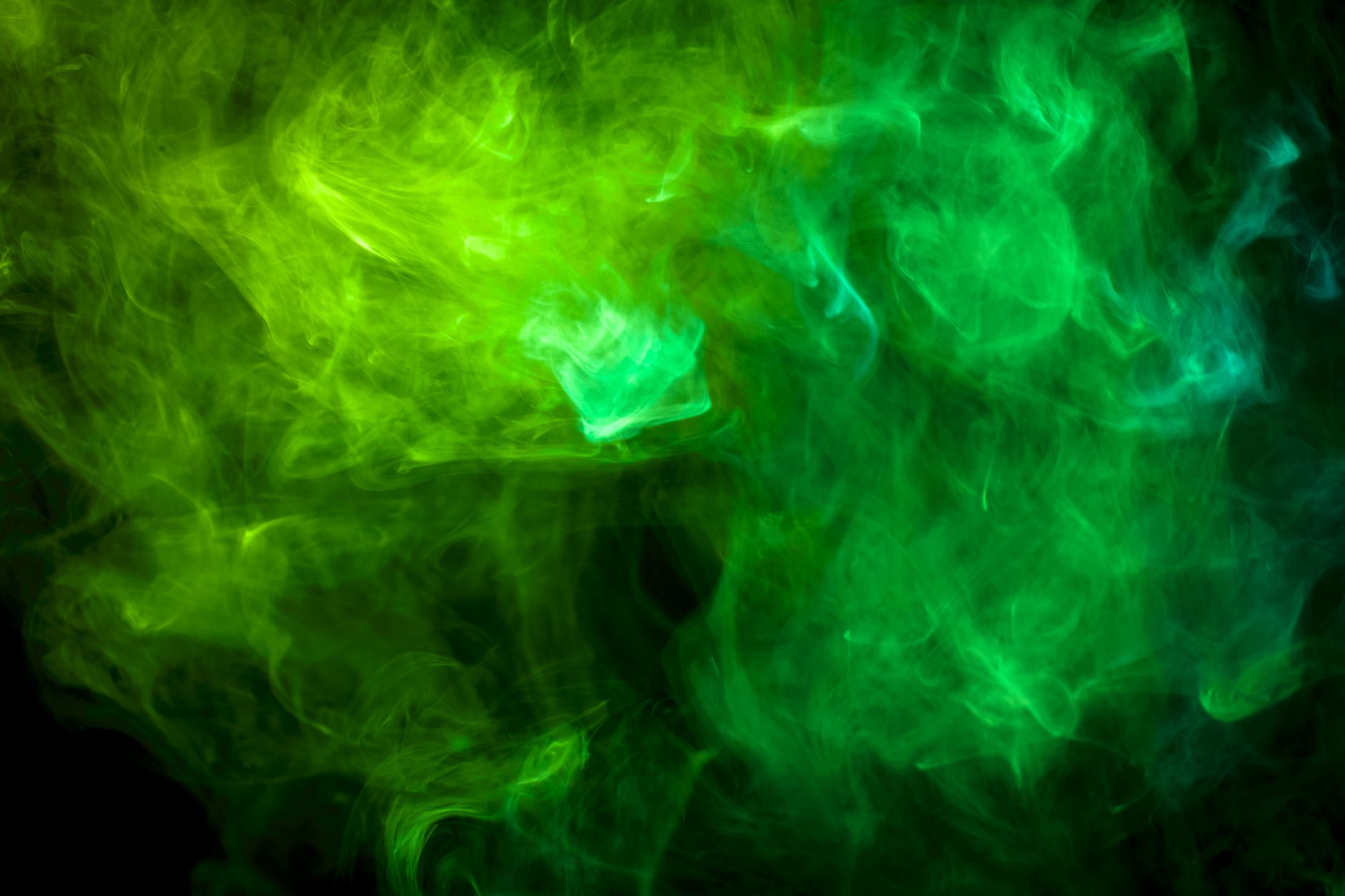 Green Smoke on Black Background